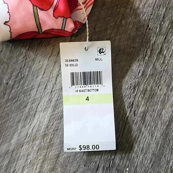 TRINA TURK SUNNY BLOOM HIGH WAISTED BOTTOM SIZE 4 - Picture 6 of 6